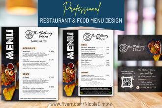 design an amazing restaurant menu, food menu, or drink menu