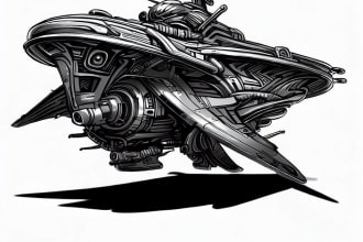 draw you sci fi and spaceship design