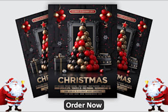 design christmas and halloween flyers