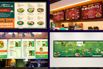design restaurant menu, food menu price list bar cafe menu flyer digital TV menu