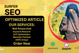 write surfer SEO optimized content using jasper ai and wordpress website manager