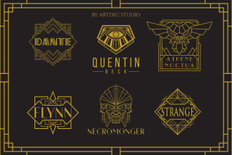 design the best retro vintage royal art deco logo