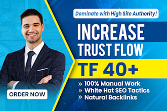 increase majestic trust flow tf cf 40 plus by dofollow link building