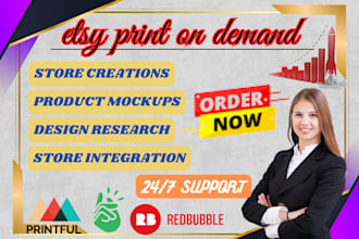 setup etsy print on demand, etsy listing with print on demand, etsy seo