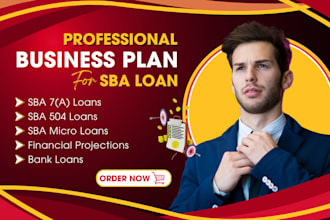 write sba business plan for loan approval with financial plan