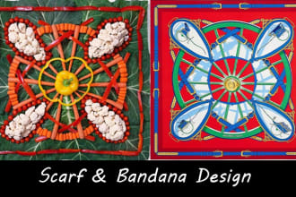 create scarf bandana pattern design for fabric print