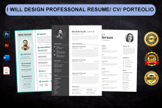 do professionally design attractive resume, CV, portfolio