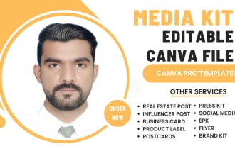 design a media kit or press kit, for a brand, influence and blog