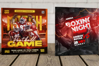 design any sports flyer, sports graphics, motion flyer, and animated flyer