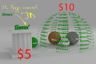 convert logo 2d to 3d to any material