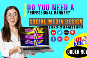 create eye catchy social media banners youtube, twitter, linkdin, fb
