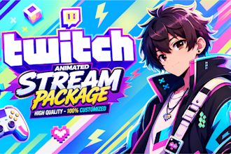 design a custom animated stream overlay package