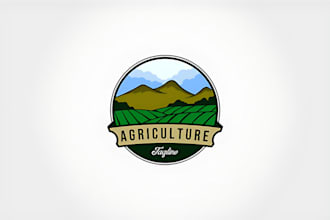 make a natural agriculture farm logo design