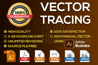 recreate logo or image as a vector within 3 to 24 hours, vector tracing