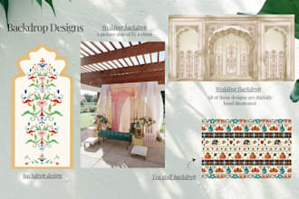 design indian wedding custom backdrops