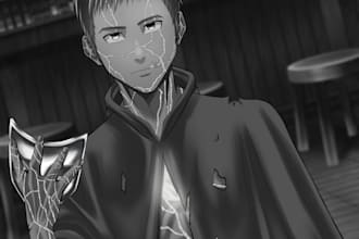 draw an illustration for a light novel or manga