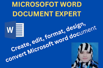 edit, format, re design and create microsoft word documents