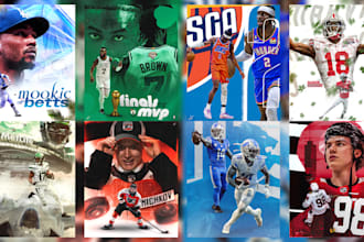 design sports graphics, jersey swaps, posters, edits
