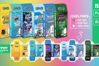 make box packaging label and pouch design
