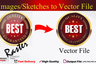 convert, redraw and edit logo to vector by tracing image or sketch