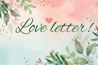write expressive and romantic love letter for you