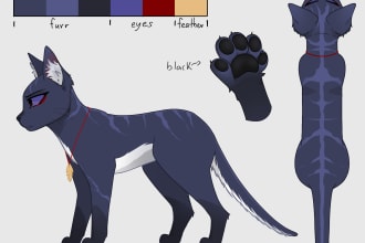 draw a reference sheet of your character