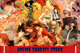 design anime shopify  store anime droppshipping website clothing website