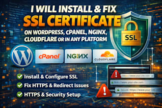install and fix SSL certificate on wordpress, cpanel, nginx, cloudflare