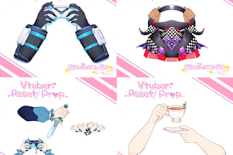 design unique vtuber hand props or assets less than 4 days