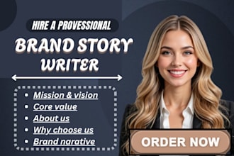 write brand story, about us, mission statement, vision statement, biography, bio