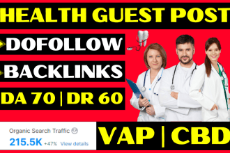 create da70 health guest post, cbd guest post, on high authority health websites