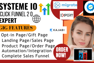 migrate to click funnel 2 0, systeme io, gohlevel, kajabi, wix wesite expert