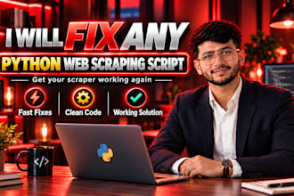 fix, debug and optimize your python web scraping scripts