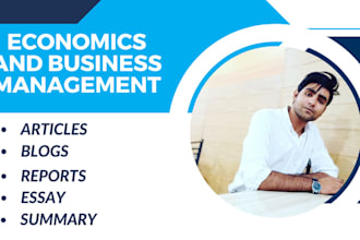 write best economic articles and economy blogs for you