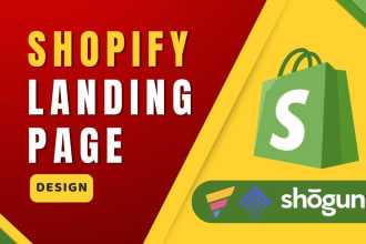 design shopify landing page by pagefly or gempages or shogun