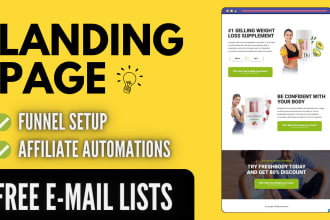 build landing page design, squeeze page, sales page, or sales funnel