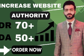 increase ahrefs DR 70 plus and domain authority moz da 50 plus