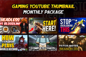 design an attractive youtube gaming thumbnail in 1 day