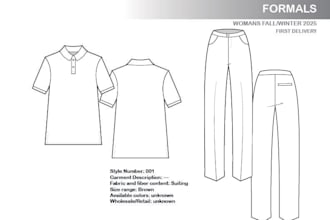 make amazing original fashion flat sketches