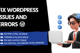fix wordpress issues, fatal errors, critical errors and any bugs
