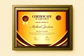 create diploma certificate, gift certificate, award certificate for you