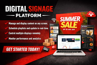 build custom digital signage platform development in laravel with mobile app
