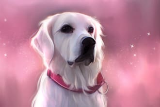 do a custom pet portrait, cat dog etc animal