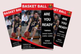 design basketball, baseball, golf, badminton or any sports flyer