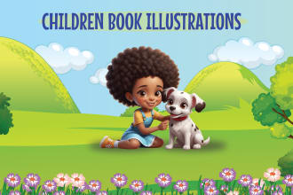 draw african american children story book illustration
