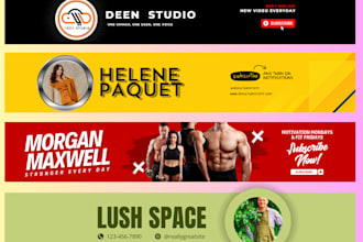 design youtube banner, facebook cover and linkedin banner