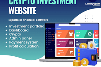 create cryptocurrency investments website with dashboard