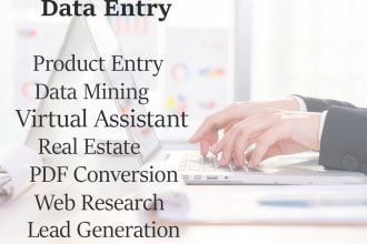 do data entry,data mining,web research, copy paste and excel data entry jobs