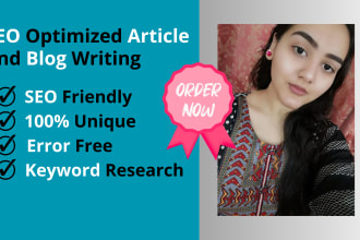 do SEO article writing, content writing and blog post writing within 24 hours