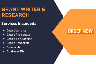 conduct research, write proposals, and apply for your grants